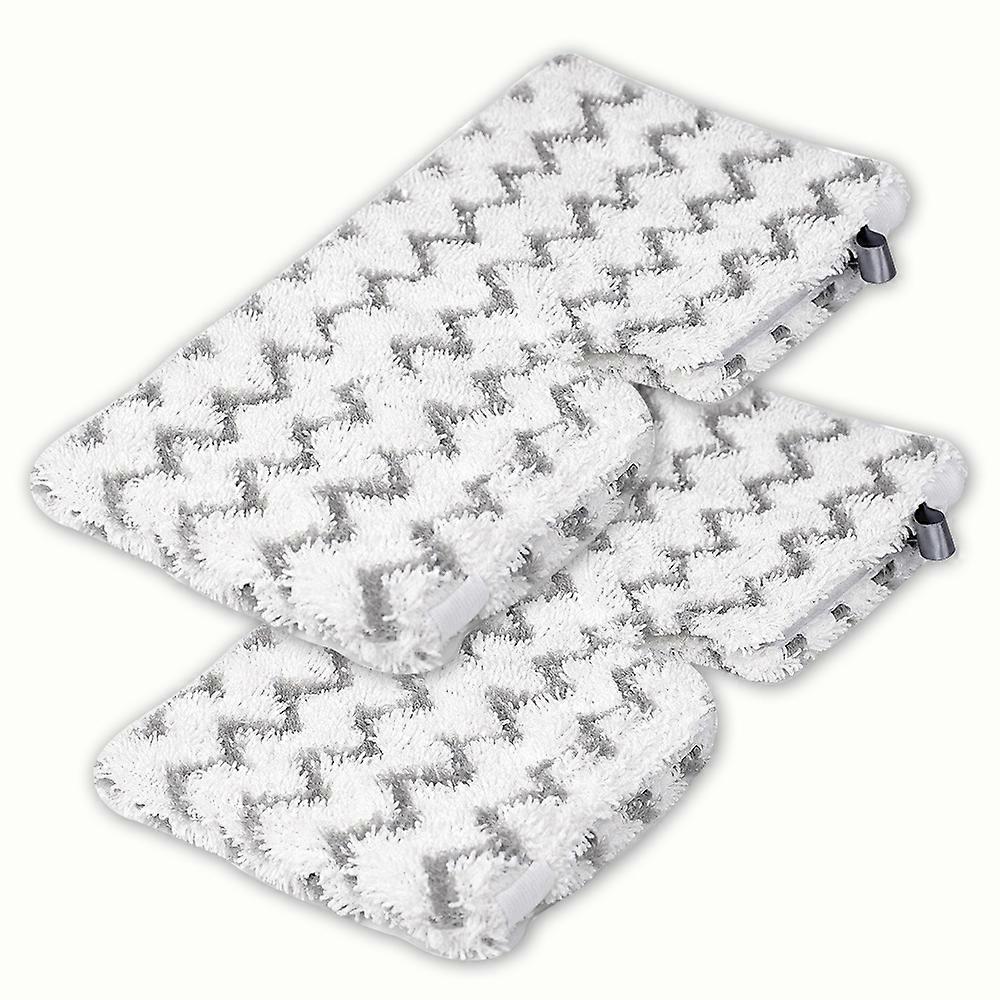 Set of 2 Microfiber Steam Mop Accessories Rectangular Washable Replacement Pads for Floor Cleaning Grey