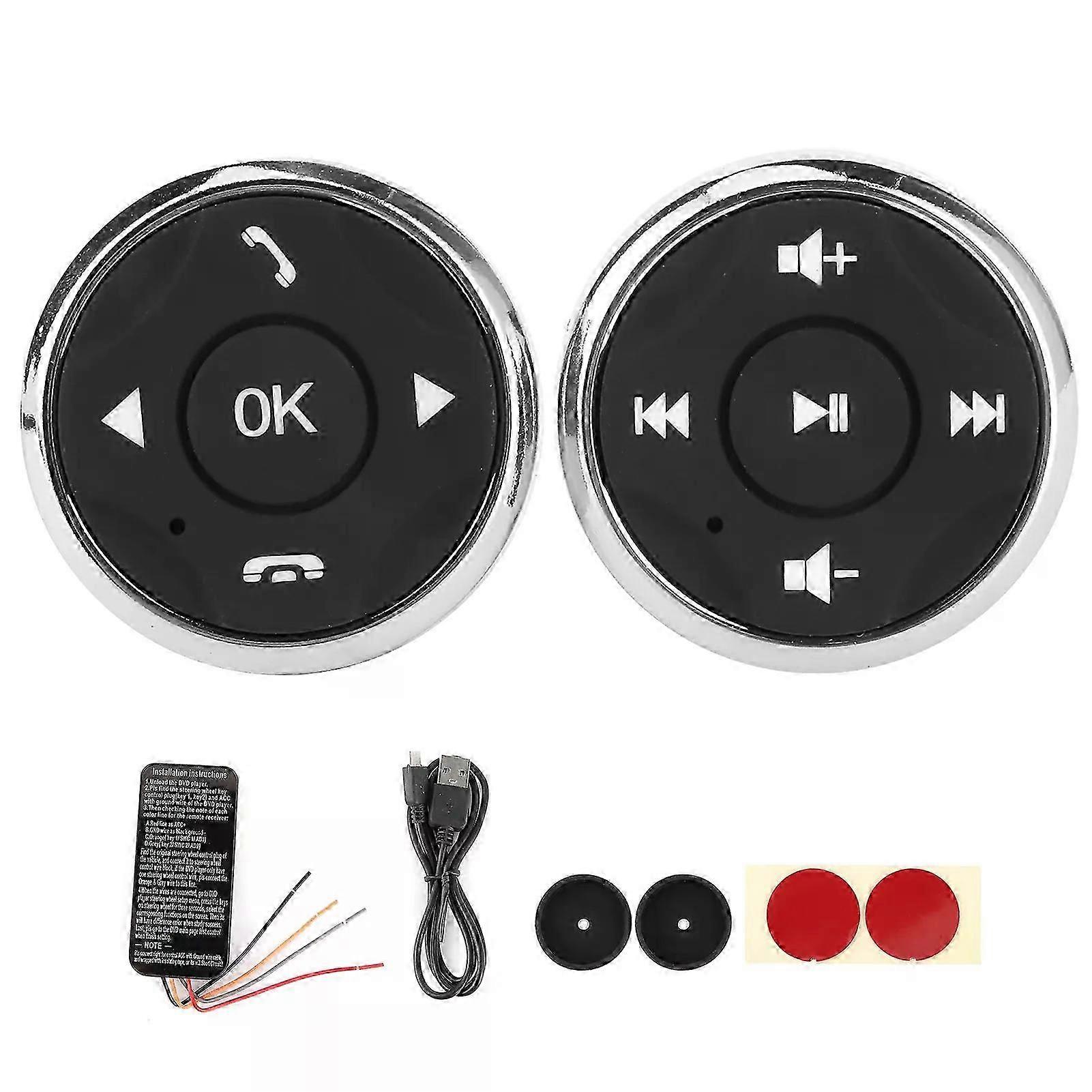 Multifunction Steering Wheel Button USB Rechargeable Controller for Android Multimedia Player Steering Wheel Controller~A