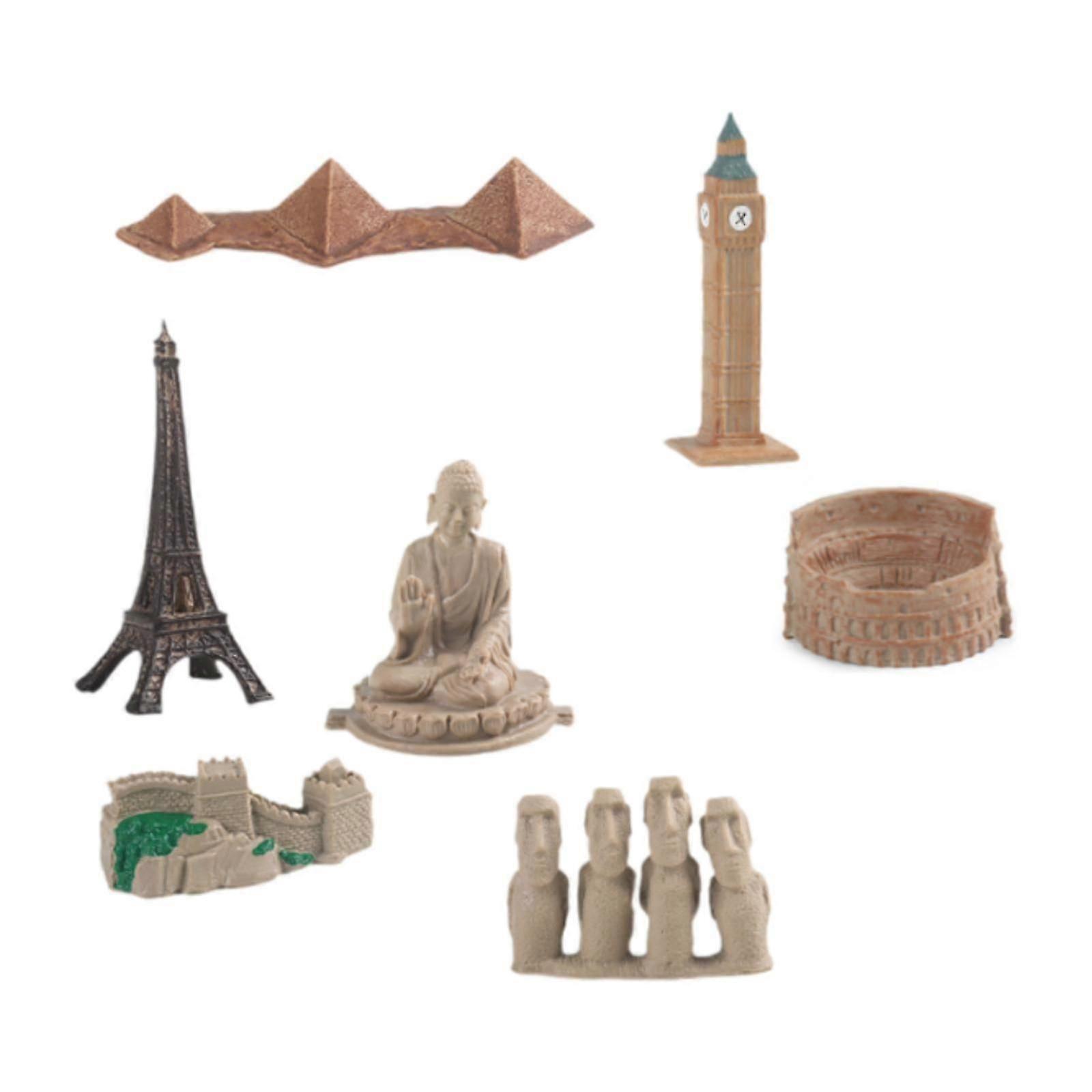 Landmark Building Models Architecture Set Travel Around The Buildings For Home Diorama Projects Adults Kids 7 pieces