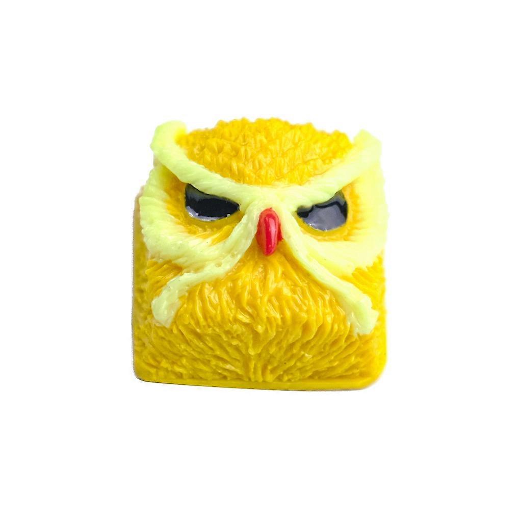 1PC DIY Resin Mechanical Keyboard Keycap OEM Profile R4 Personality Height Cartoon Owl Resin Keyboard Keycaps yellow