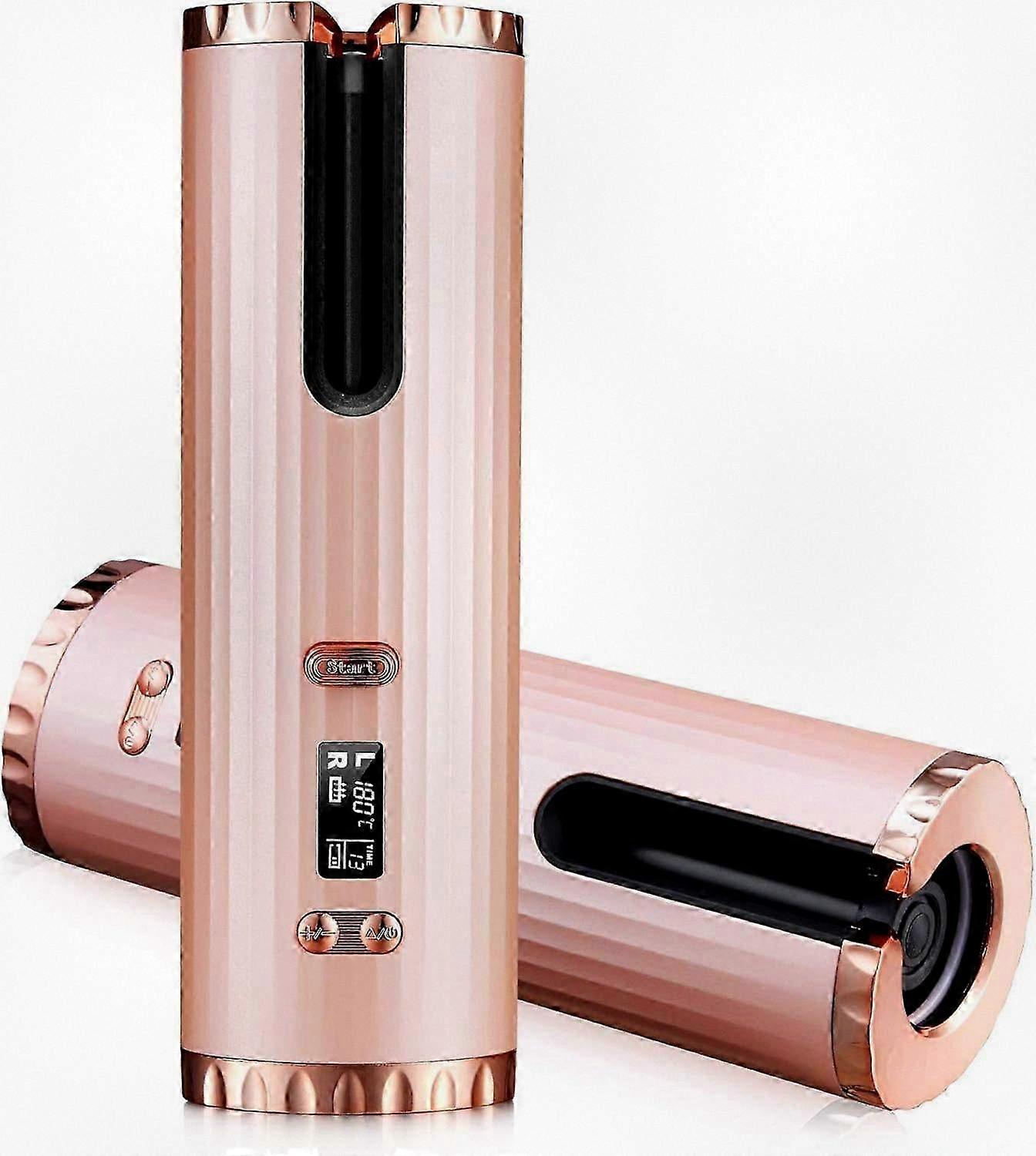 Cordless Auto Hair Curler for Women, Adjustable Temp LCD Display, Multi-Function Styling Tool.