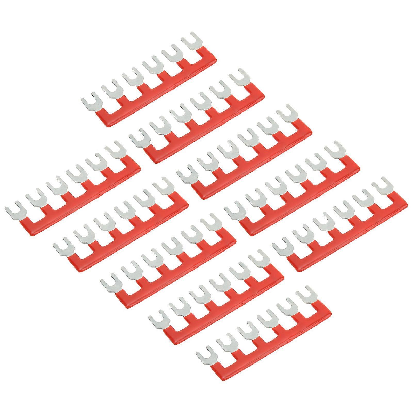 10pcs Barrier Fork Type Stripe 400V 25A PVC Copper TB Terminal Strip Block for Household Appliances Construction Sites TB 2506 