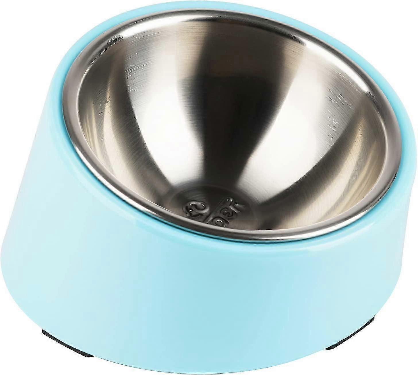 Bowl for Dog Cat, Sloped Bowl Non-Slip Modern Elegant Melamine Support with Removable Solid Stainles QY