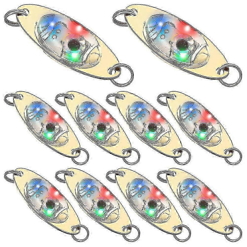 10 Adet Led Balıkçılık Cazibesi Balıkçı Kaşıkları Sualtı Flaşör Bas Halibut Flaşör Trolling Derin Damla