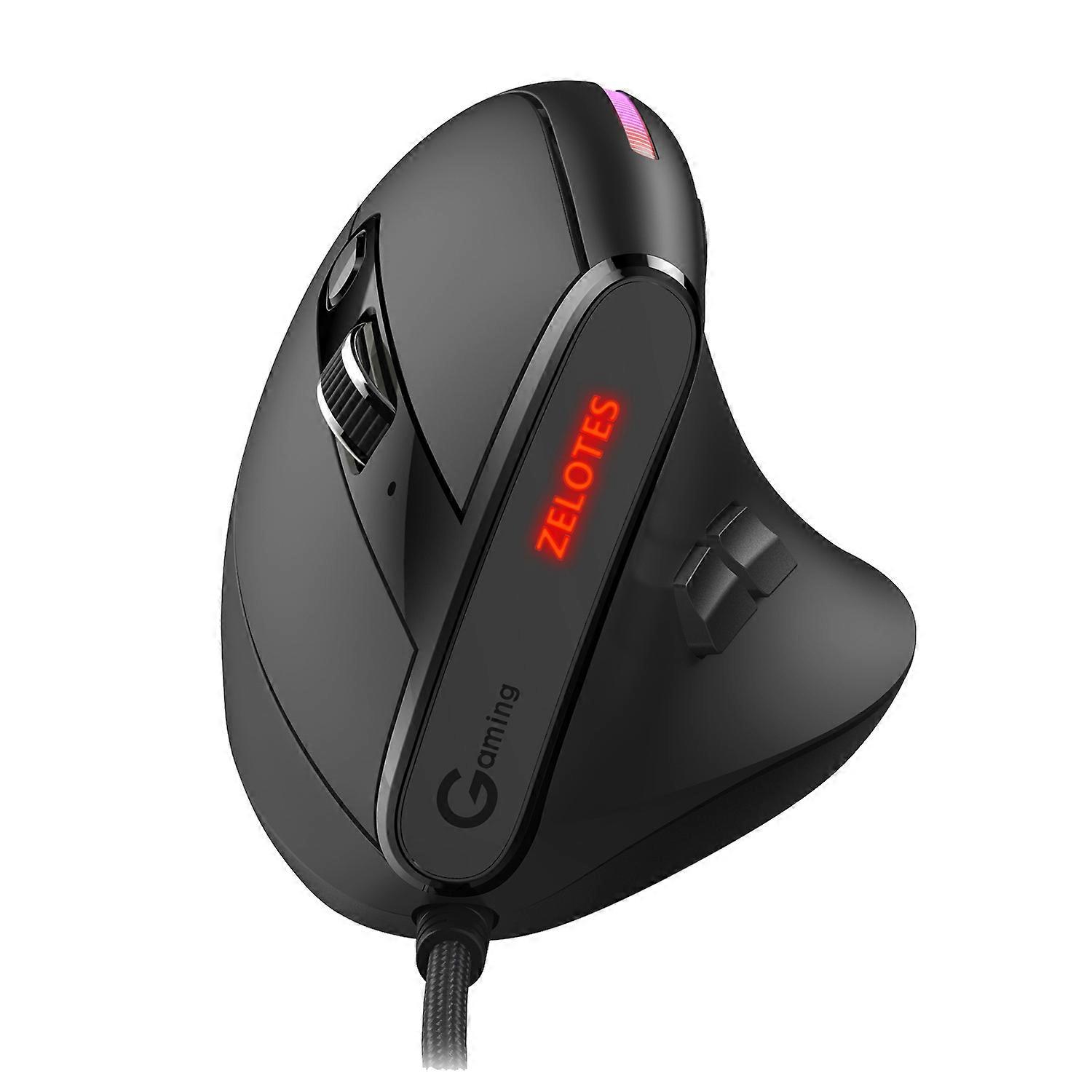 ZELOTES T50 9-Keys RGB Lighting Effect Vertical Grip Ergonomic Programming Wired Mouse