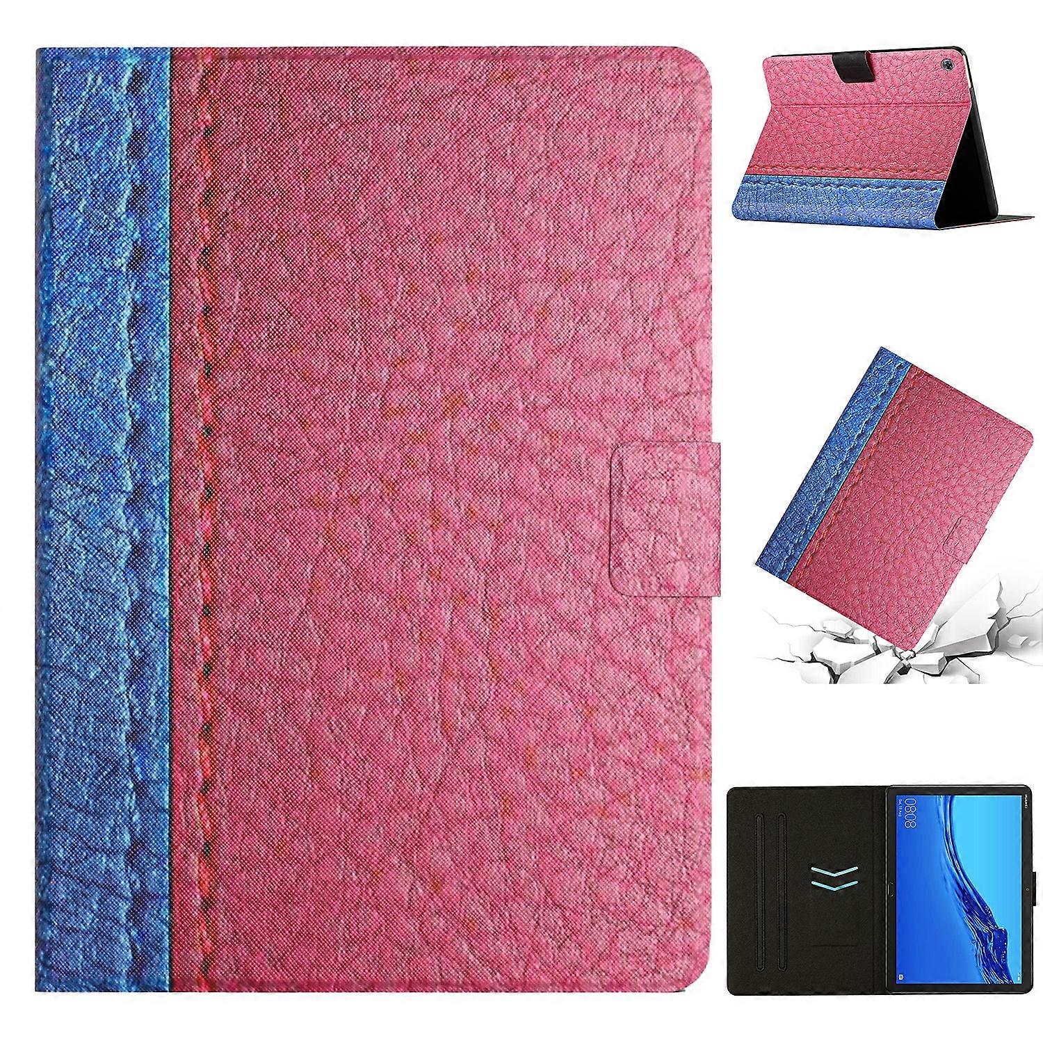 For Huawei MediaPad M5 Lite Stitching Solid Color Smart Leather Tablet Case