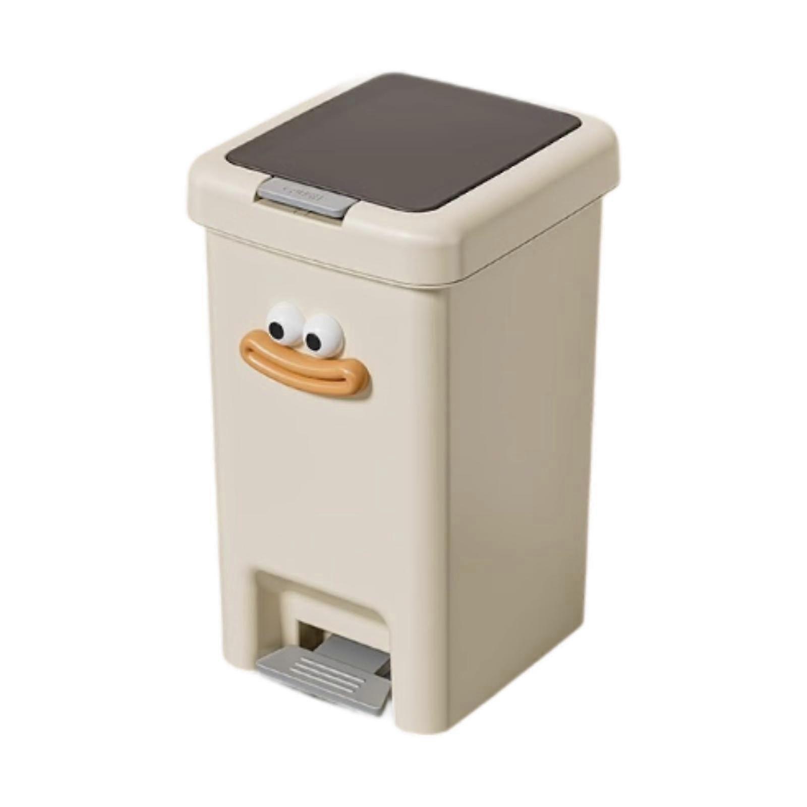 Step-On Rectangular Trash Can, Multi-Use Waste Bin for Bathroom Bedroom Laundry Room Study