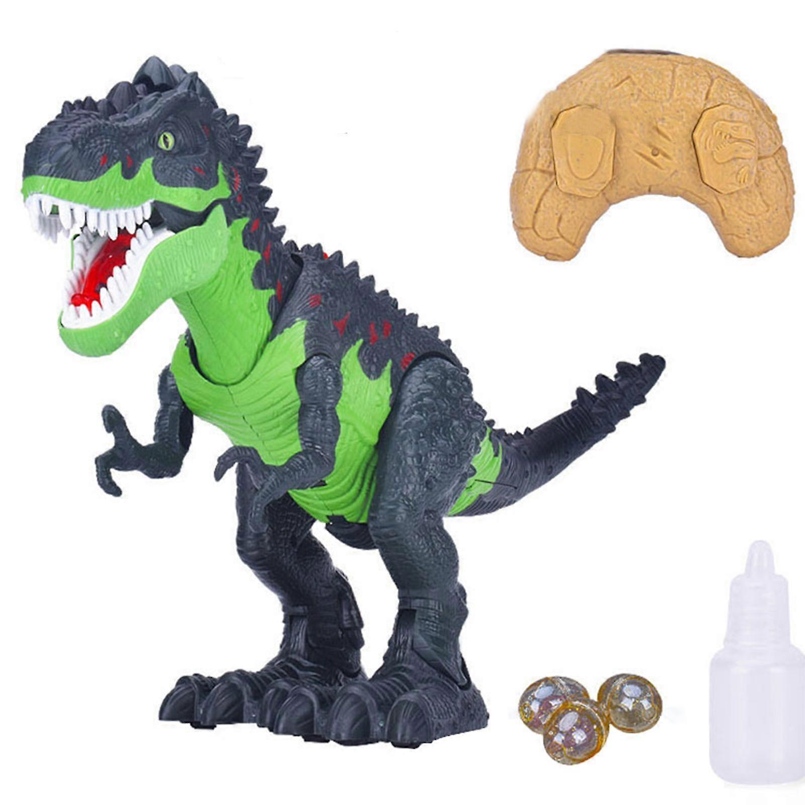 100% חדש, דינוזאור הליכה אלקטרוני T-Rex עם תרסיס להבה מדומה נשימת אש, תרסיס ערפל מים, הטלת ביצים, להאיר עיניים, צליל שואג, ריאה