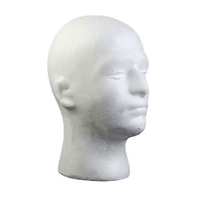 Male Styrofoam Head Model Lightweight Durable Wig Stand for Display