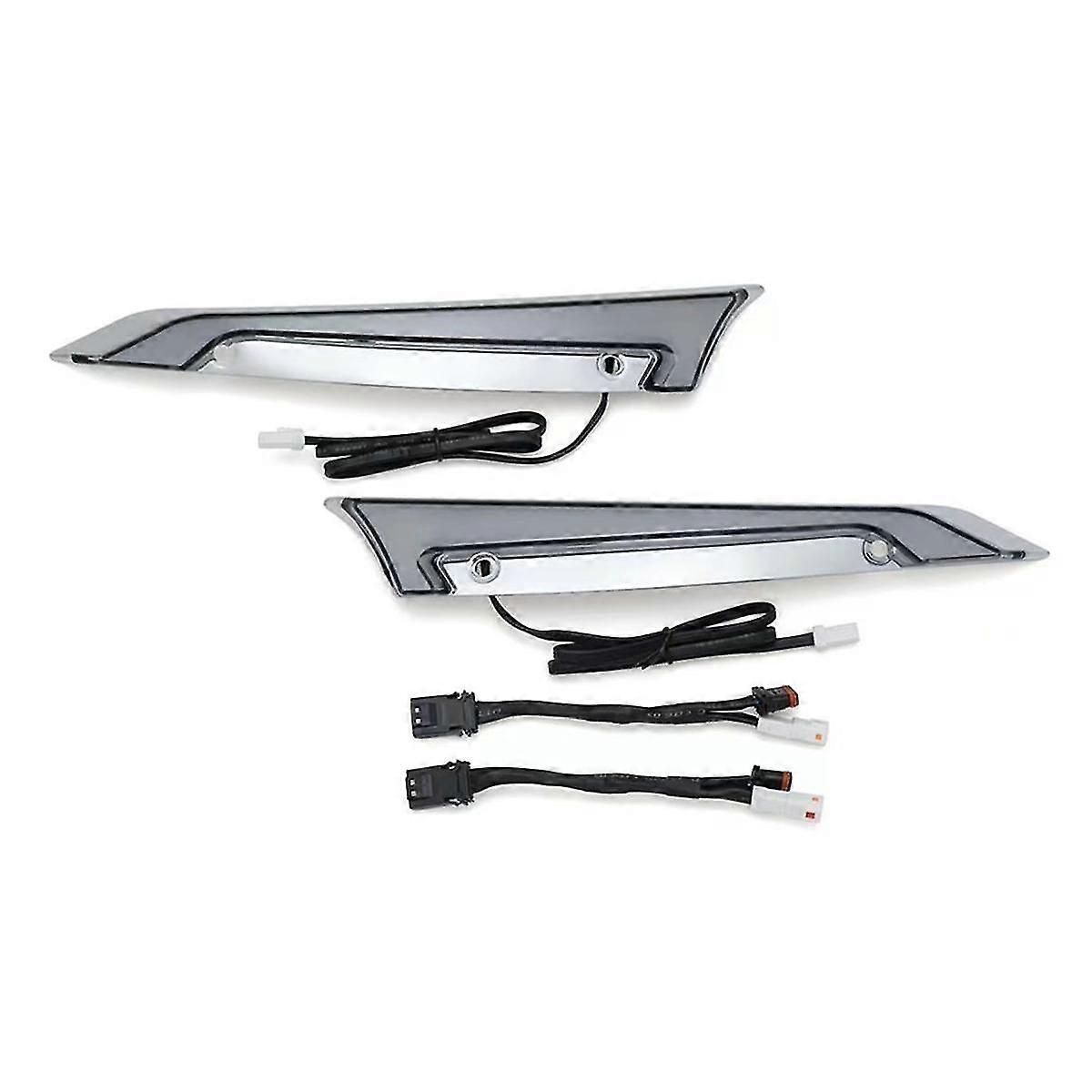 Windshield Trim Lights Windscreen Fairing LED Turn Signals Running Light for Road Glide Models - Si
