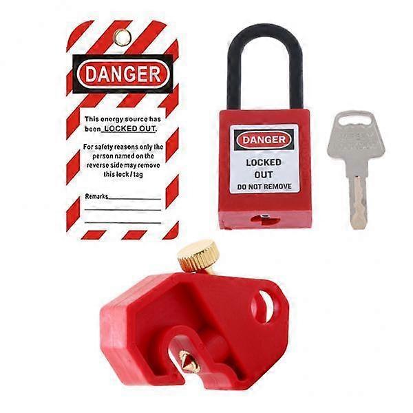 3X 3Pcs Set Circuit Breaker Lockout Electrical Safety Device Kit Red CB-01