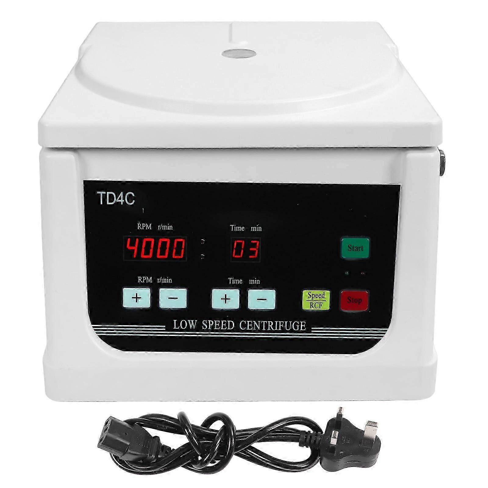 Centrifugeuse de bureau 2200xg 4000r / min Centrifugeuse de laboratoire à écran LCD avec minuterie pour la beauté du sang Uk Plug 220v