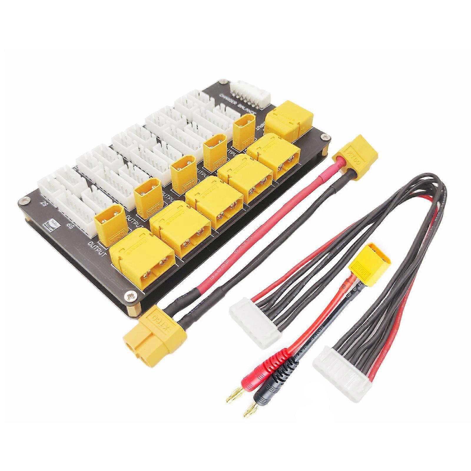 Li Battery Paralleled Charging Board for 2-6S Cells with XT30 XT60 Compatibility for Outdoor Activities Multicolor