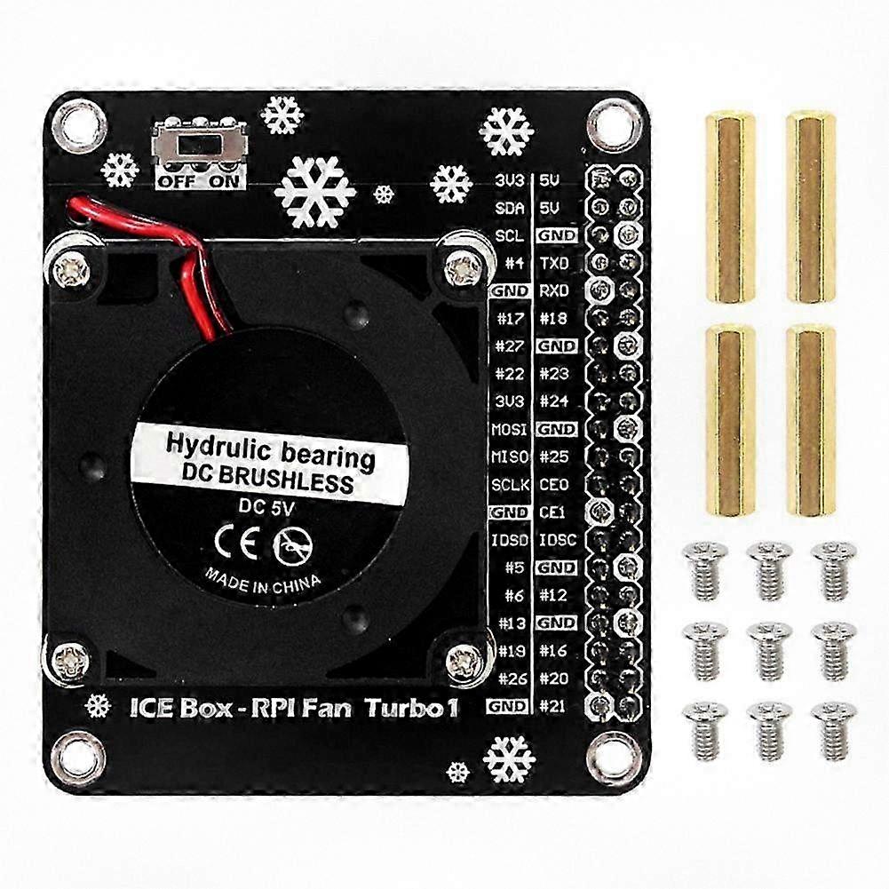 Turbo Fan ICE Cooling Expansion Board with LED Light Compatible with Certain Models B/3B+/3B