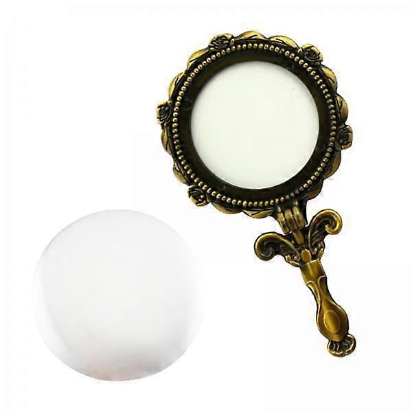2xVintage Design Handheld Mirror Handheld Makeup Mirror Lightweight Foldable