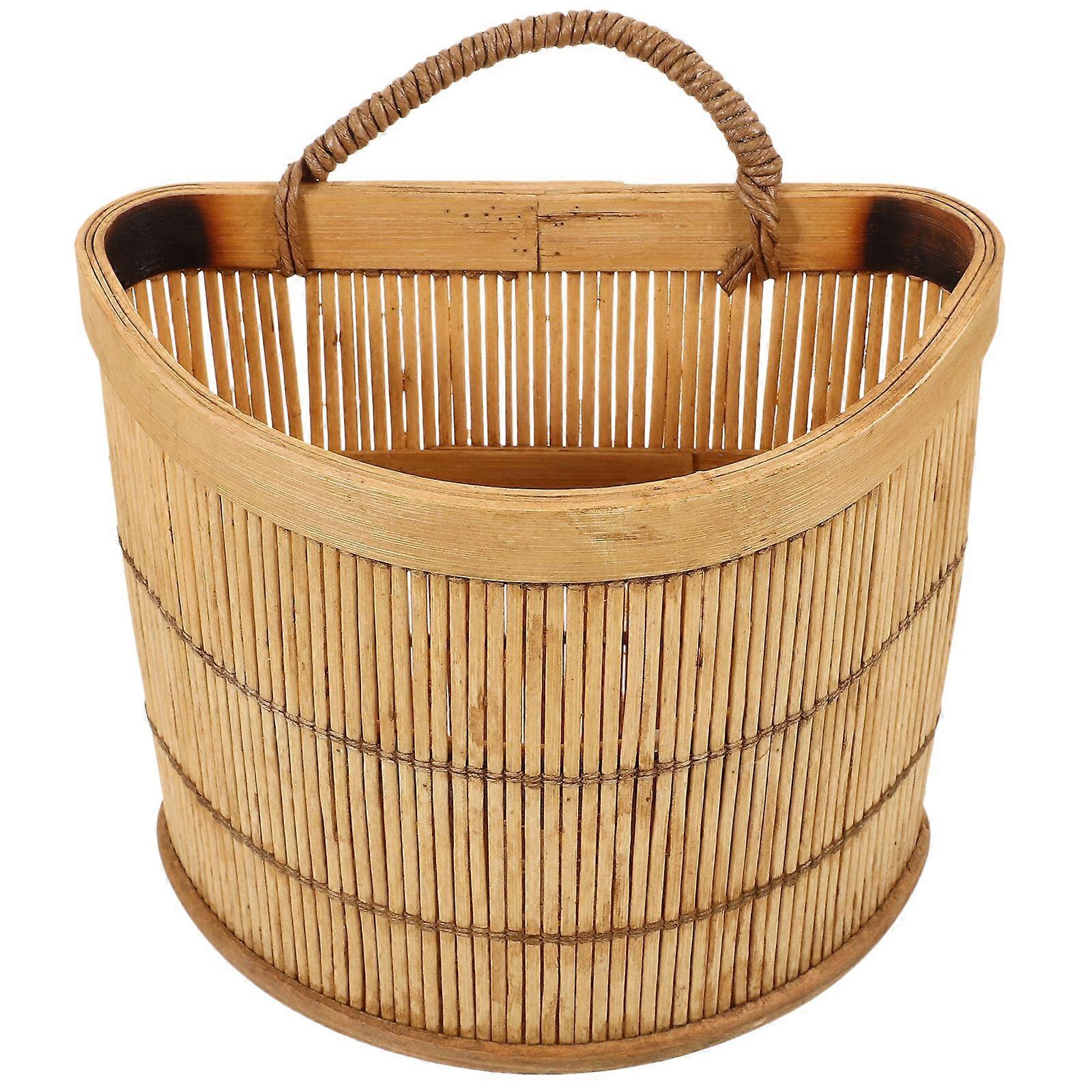 Wall Hanging Basket Ginger Garlic Basket Fruit Storage Basket for Kitchen Door Back