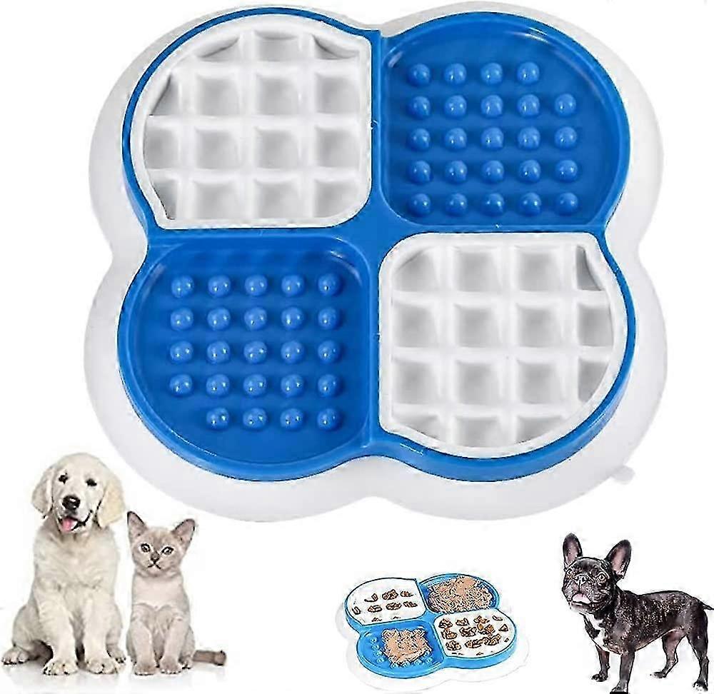 Interactive Pet Feeding Bowl with Slow Feeding Technology for Gluttonous Dogs - Blue Edition