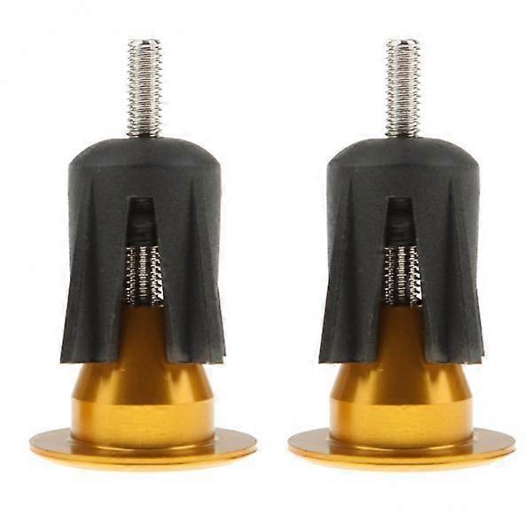 4x1 Pair Aluminum Alloy Handlebar Grips Handle Bar End Plugs Gold