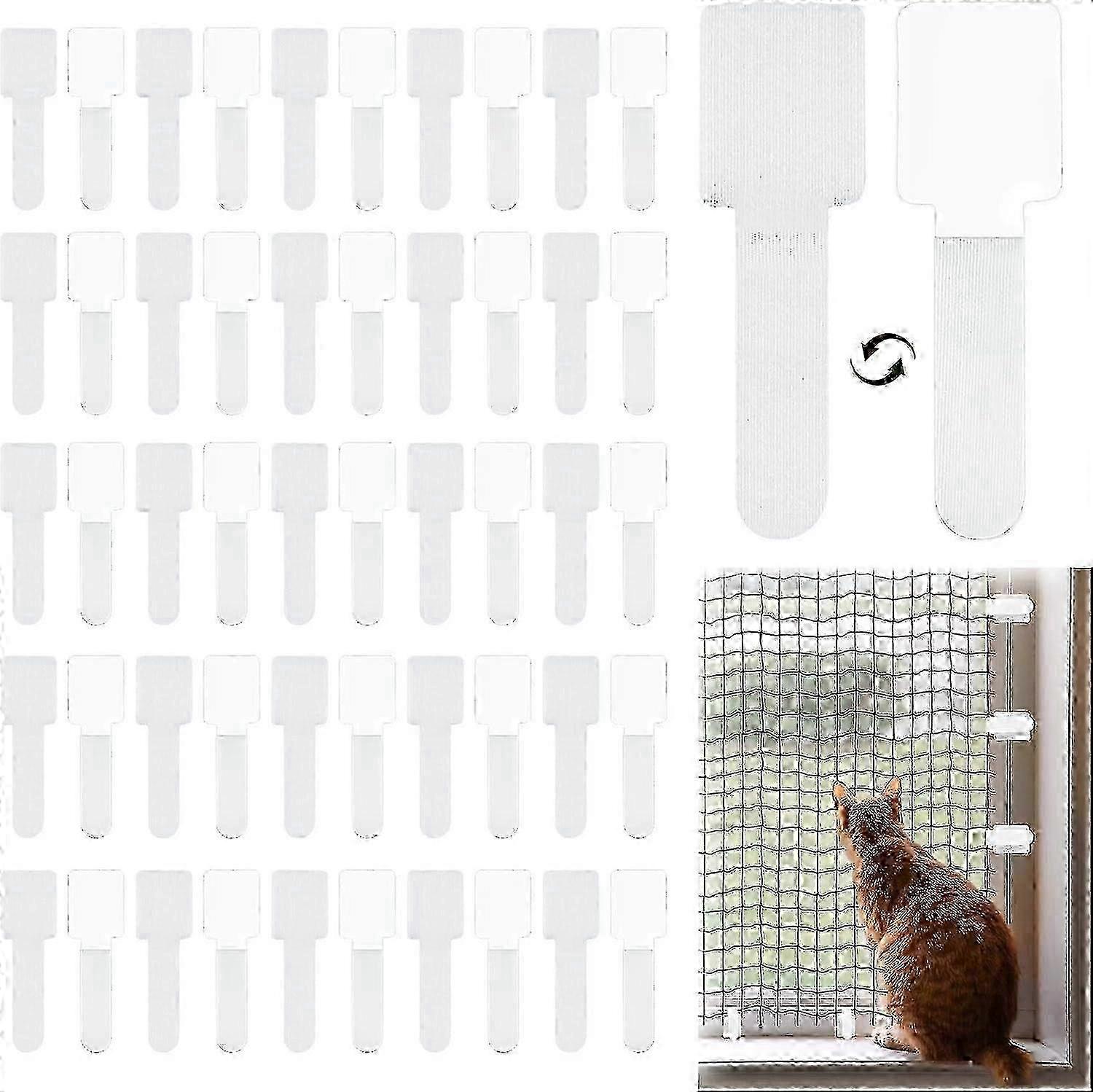 2025 50 Pcs Chat Net Fixation Crochets Crochet Pour Filet De Protection (sans Filet Pour Chat) Db