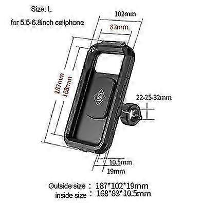 Waterproof Mobile Phone Case for Bicycle and Motorcycle Handlebar Installation, Suitable for 4.7-6.8 Phones, Shockproof and Anti-fall Design