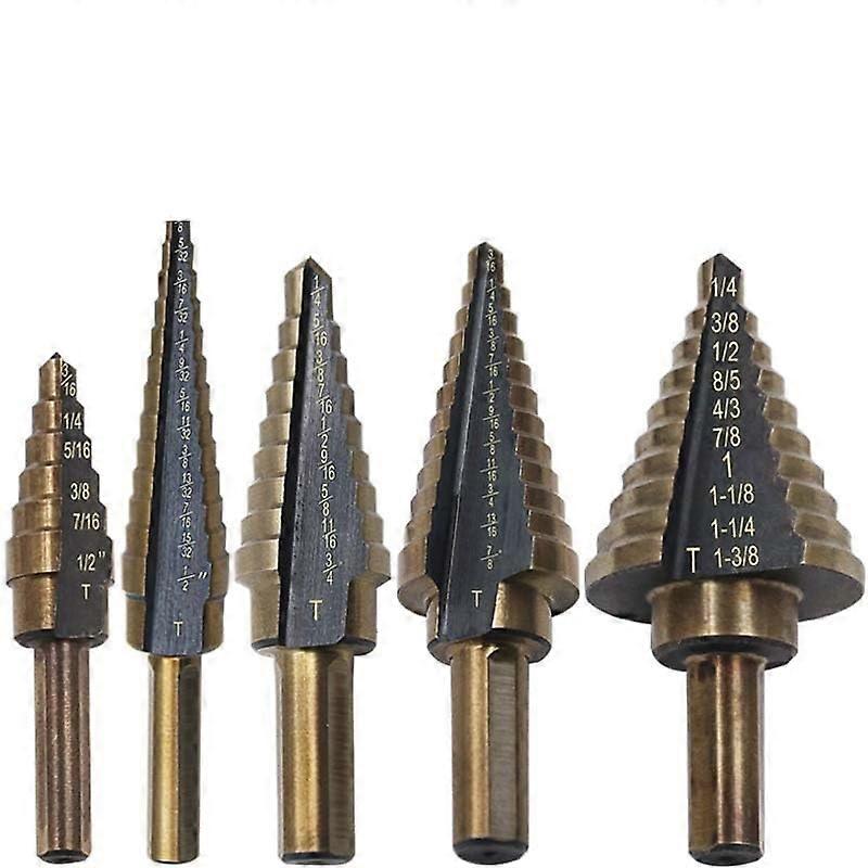5 pieces HSS cobalt porous 50 size step bits arrived