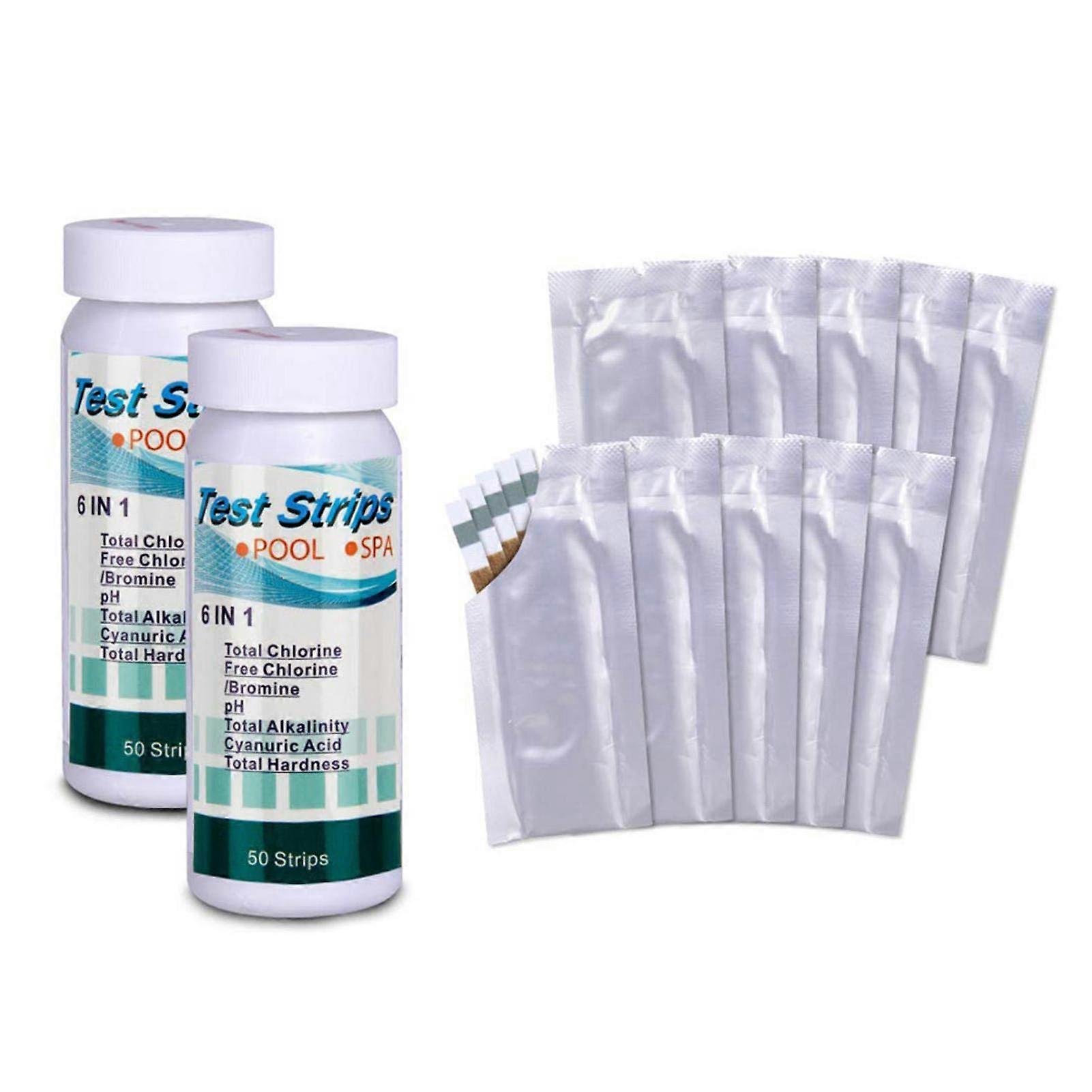 Pool Test Strips 6 in 1 pH Test Strips 100 Pieces with Pool Earplugs Ref: 9260