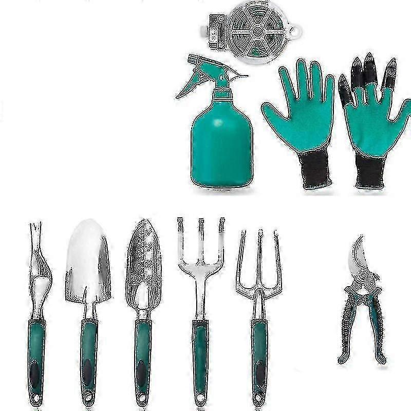 حديقة أداة كيت، 11 قطعة سبائك الألومنيوم الصلب أداة يدوية أدوات كاتب، مع حقيبة حديقة، أدوات في الهواء الطلق