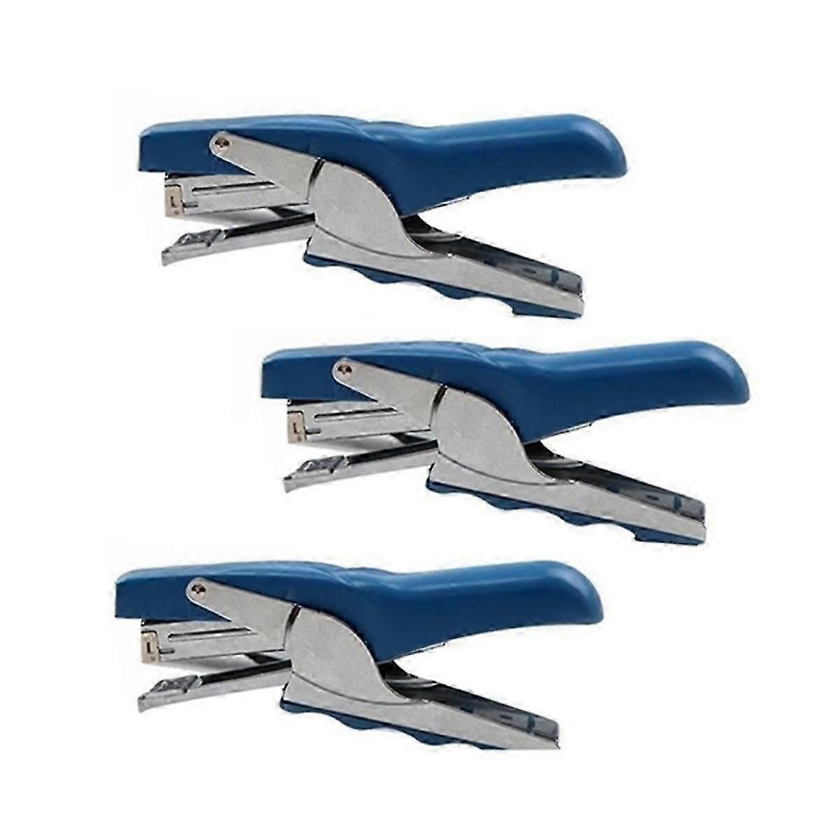 3 Pieces Heavy Duty Plier Stapler Office Stapler Hand Hold Stapler 50 Sheet Capacity Desk Stapler f