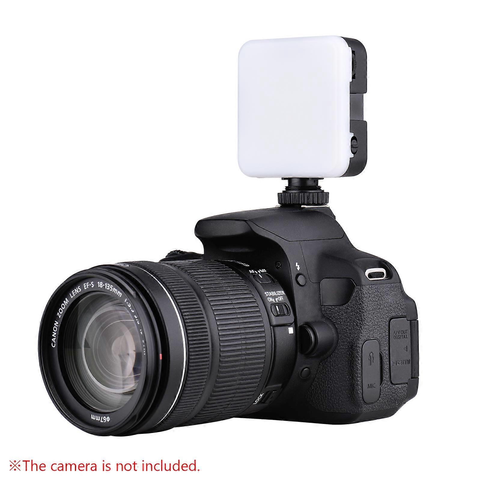 Mini LED Camera Light: 800lm Brightness, 6000K, USB Rechargeable with Shoe Mount