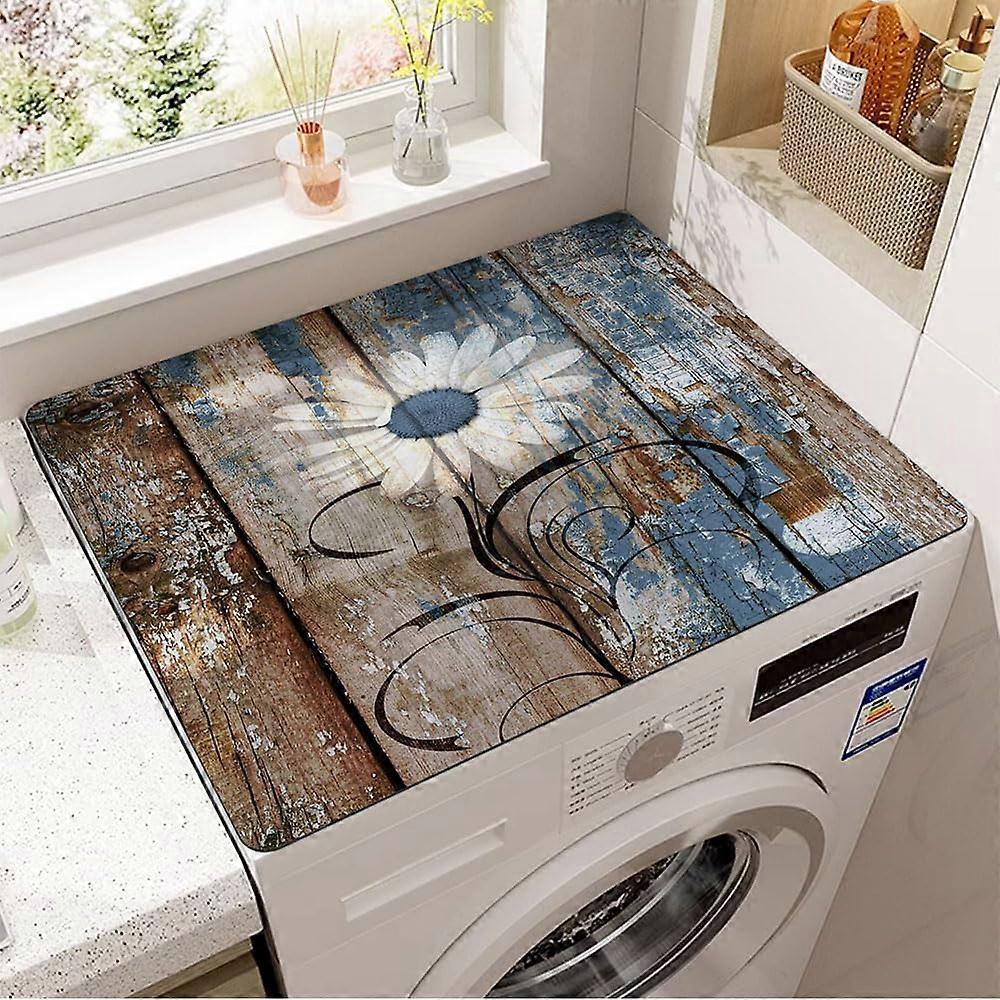 Washing Machine Pad, NonSlip, Absorbent, QuickDrying, Sunflower Print (40x40cm)