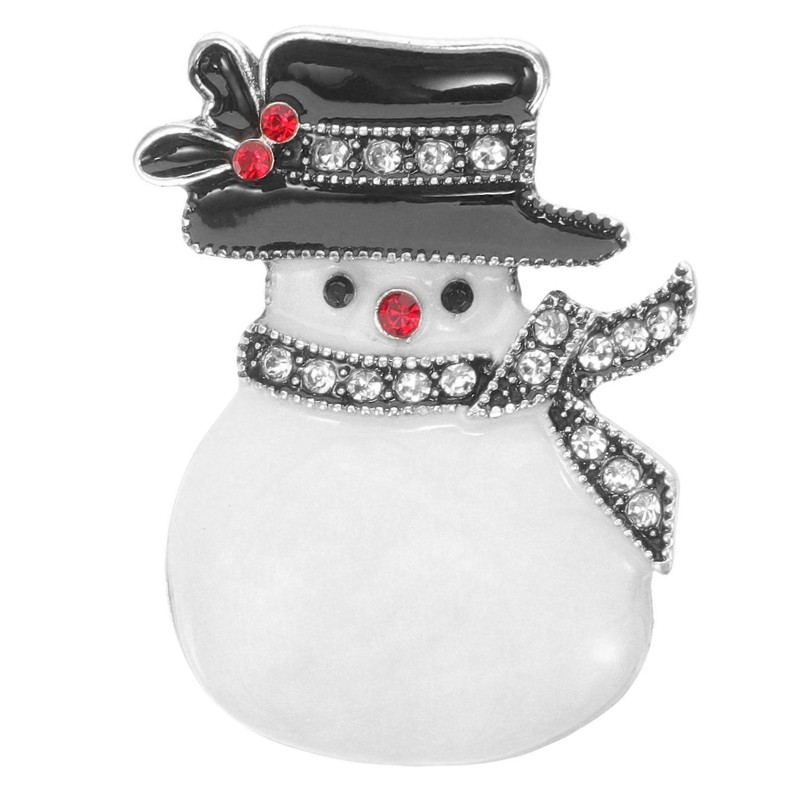 Seasonal Accessory, Elegant Snowman Brooch for Holiday Enthusiasts, Sturdy Build