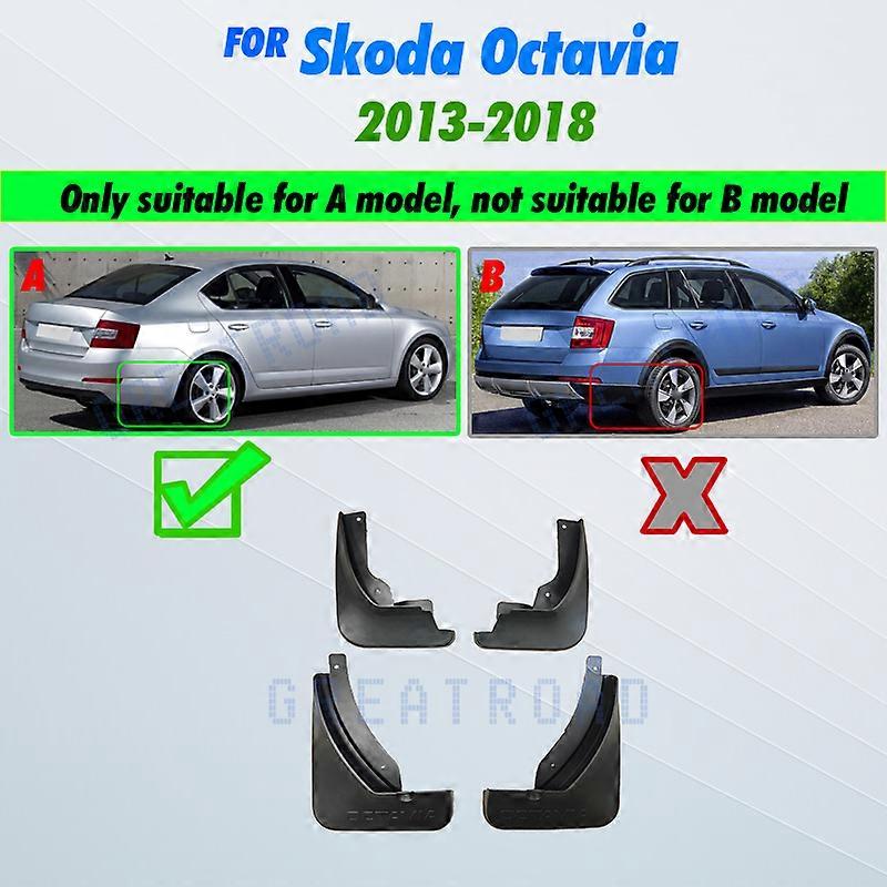 Set Molded Car Mud Flaps For Skoda Octavia A7 5E 2013-2018 Mudflaps Splash Guards Mud Flap Mudguards Fender Front Rear Styling