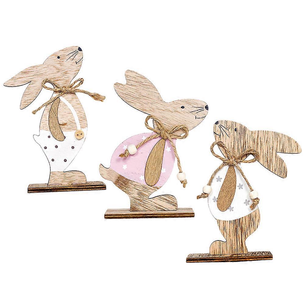 Festive Rabbit Figurines, Versatile Woodcrafts Suitable for Easter Celebrations