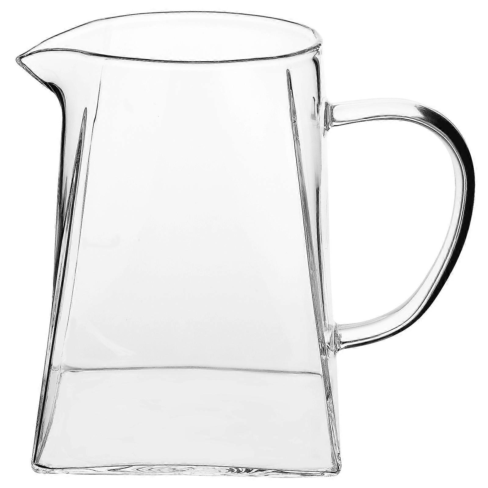 Square Transparent Glass Teapot Dispenser with Handle for Home and Office   Sturdy Borosilicate Glass for Tea Serving