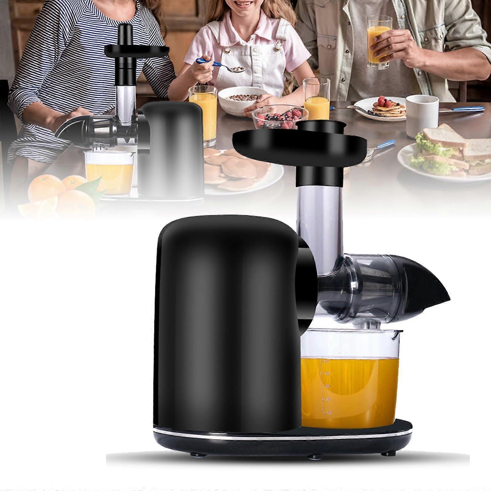 Chew Juicer, Large Diameter, Slow Speed, Auto Juice Separation Removable, Washable, for Fruit, Vegetables, Black