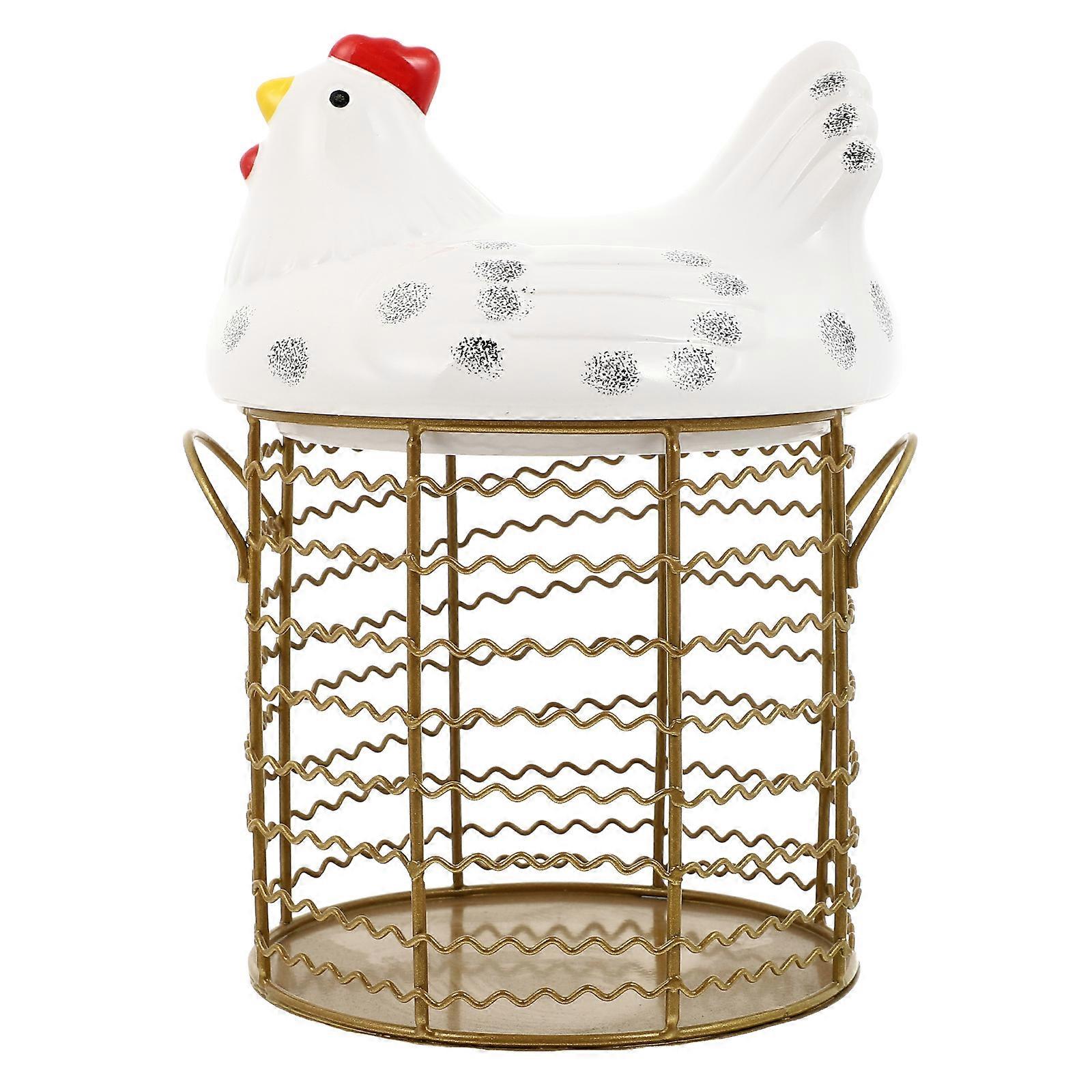 White Ceramic Egg Storage Box for Home Use Creative Kitchen Gadget Keeps Countertop Tidy