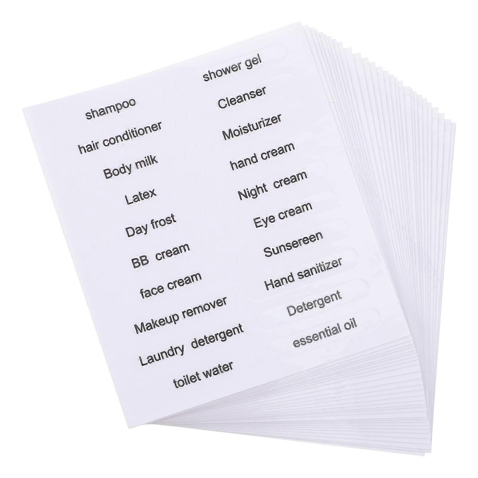 Toiletry Labels for Plastic Bottles and Bathroom Organization 30Set