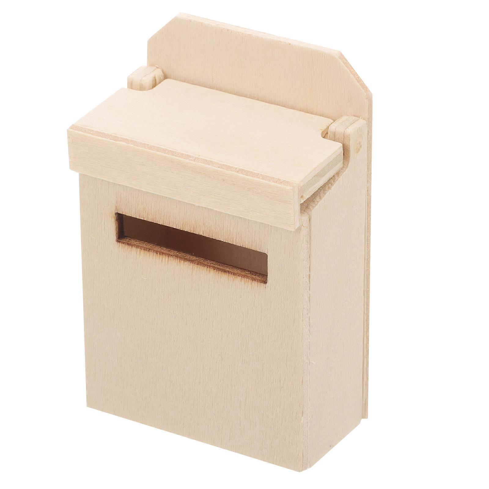Kids Room Small Mailbox Mini House Mailbox Wooden Retro Style Diy Manual Work 1Pcs