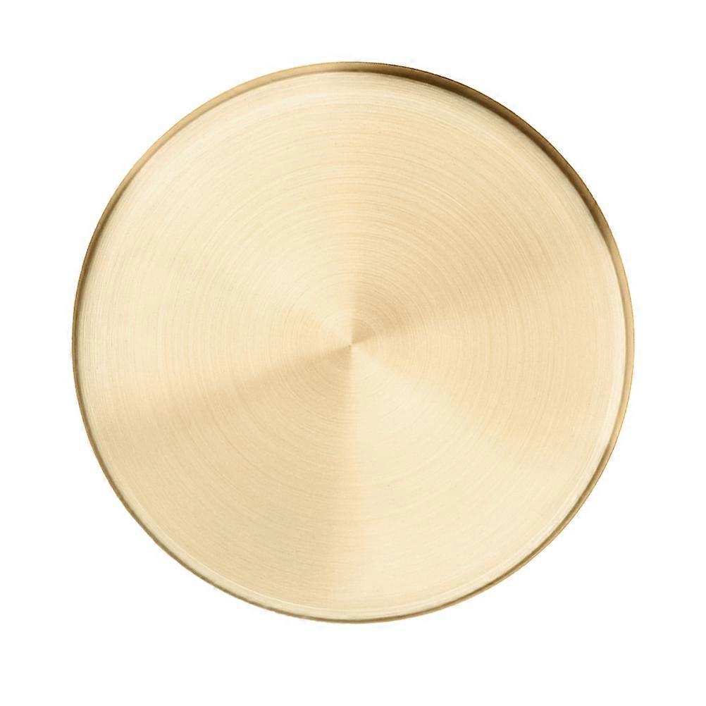 Vanity Tray Round Metal Storage Display Cosmetics Jewelry Small Decorative Golden 1Pack