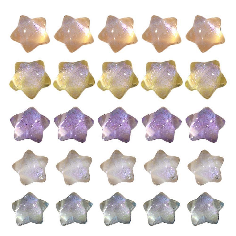Loose Beads Star Charming Diy Decoration Craft Projects Assorted Color 1.6X1.6CM Resin Compact 25Pcs