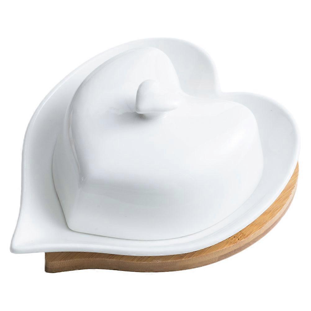Heart Shaped Ceramic Butter Dish for Decoration Use Assorted Color Elegant Design