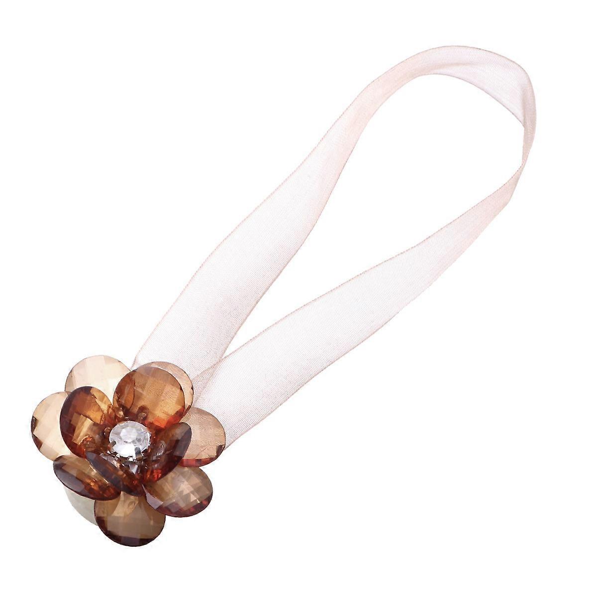 Unique Curtain Tiebacks Crystal Magnetic Drapery Holdback for Houseowners Classical Style 30+5cm (Ribbon+Pendant) 1Pcs
