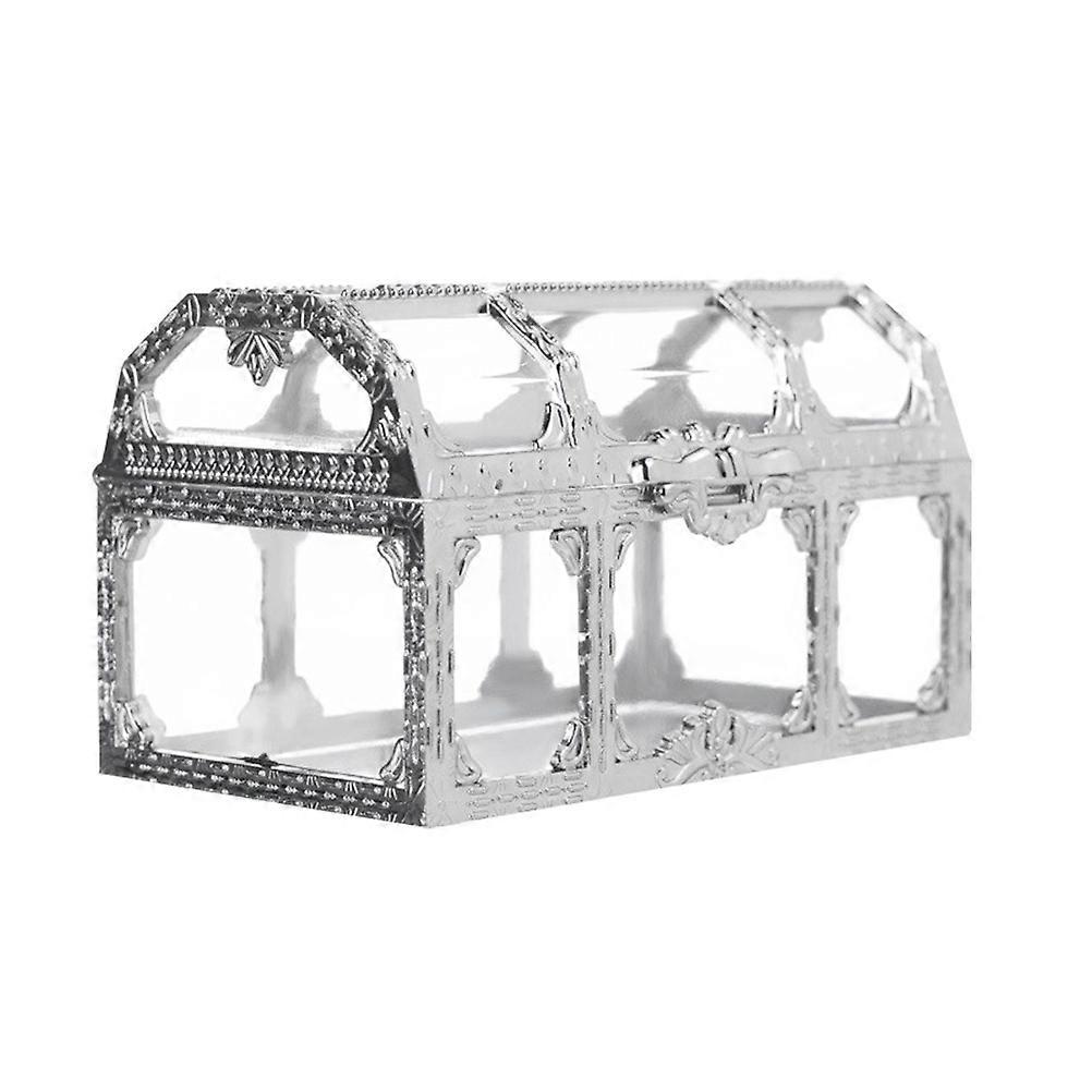 Wedding Transparent Candy Box 12Pcs Silver for Elegant Gift Wrapping and Storage Use