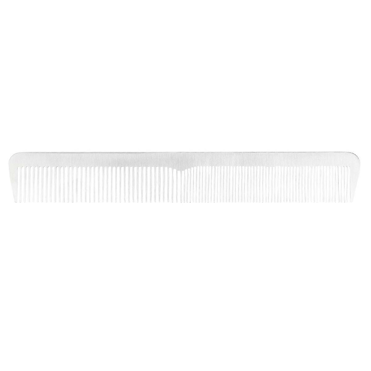 Hairdressing Comb Professional Barber Accessory Anti-Static Function Fine Toothed Shape 19x3cm Silver 1Pack