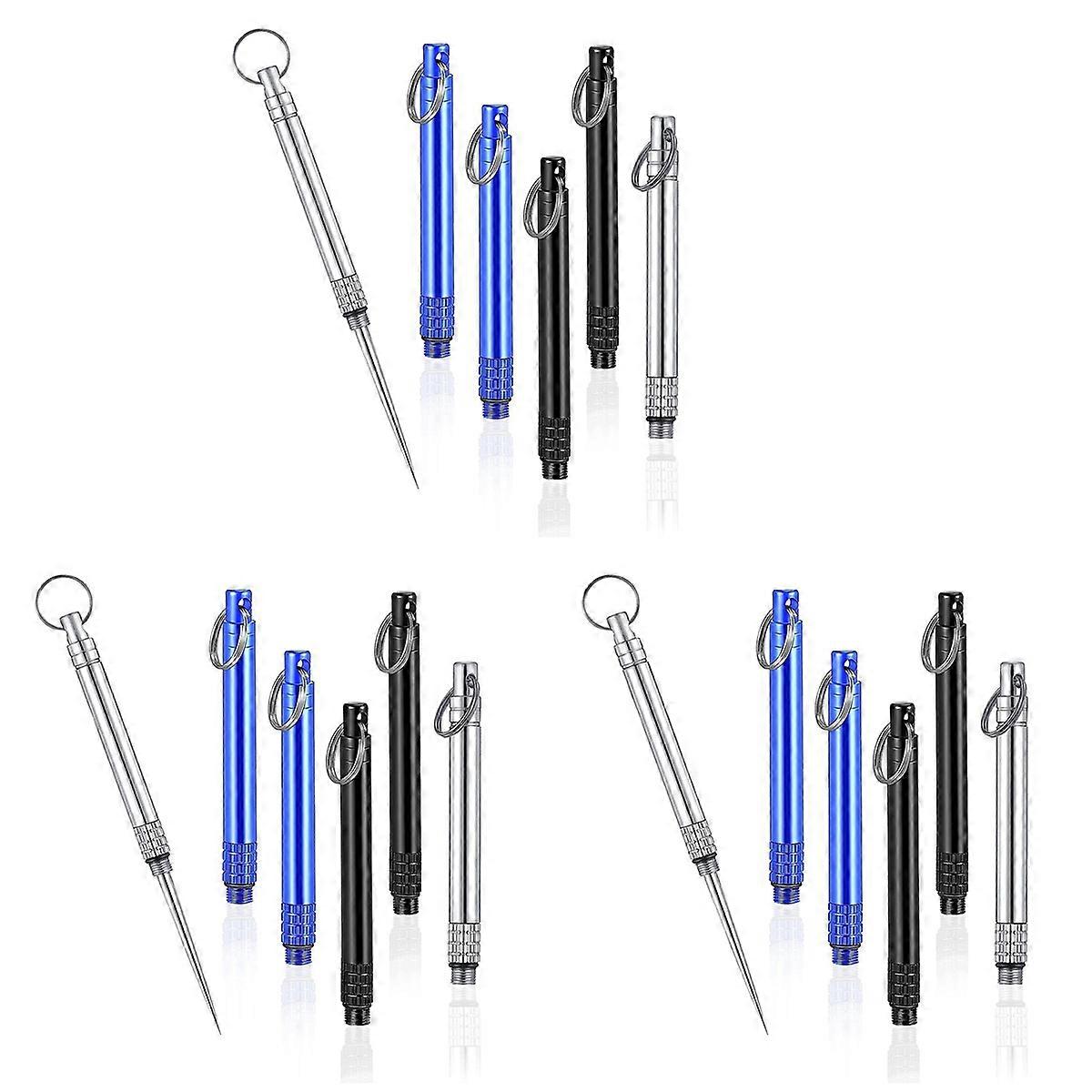 18 Pieces Metal Titanium Toothpicks, Portable Reusable Pocket Toothpicks with Stainless Steel Toothp