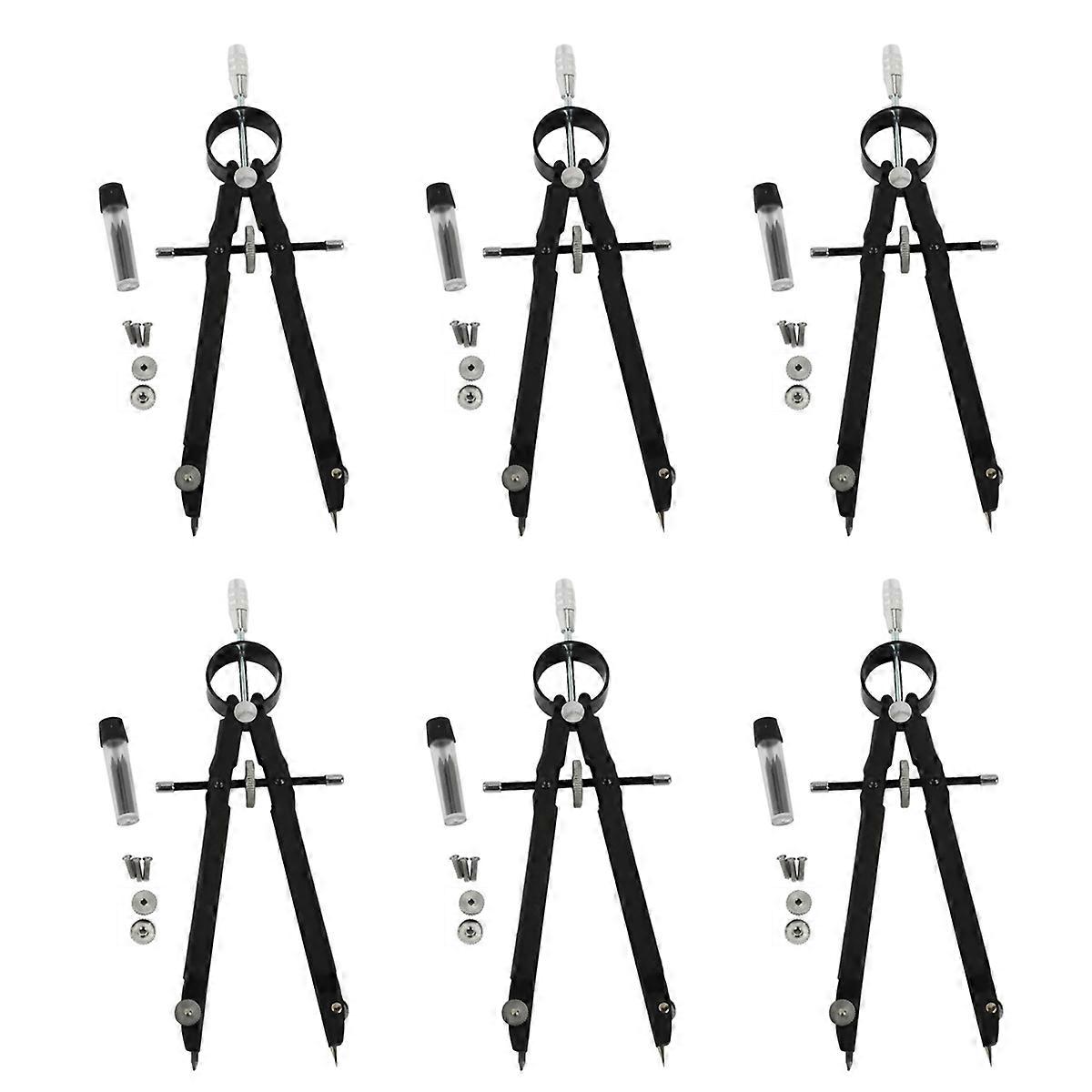 Geometry Set with Lock, Math and Precision Compass, Metal(black)