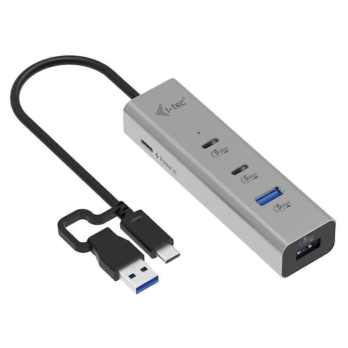 USB Hub i-Tec CAHUBMETAL2A2CPD Silber