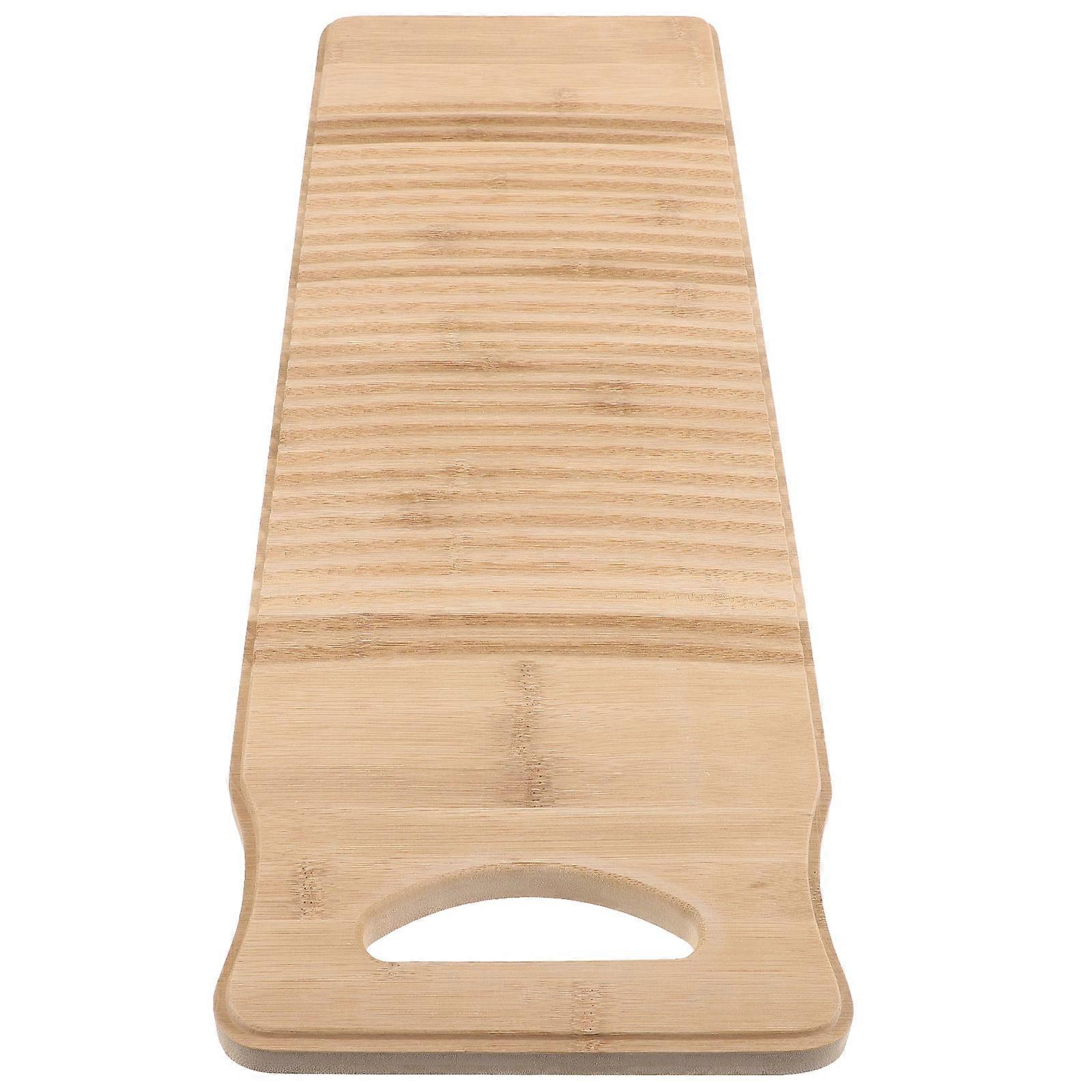 Bamboo Laundry Board Rectangular with Rounded Edges Traditional Design for Laundry Tasks 60x20x1.8cm 1Pcs