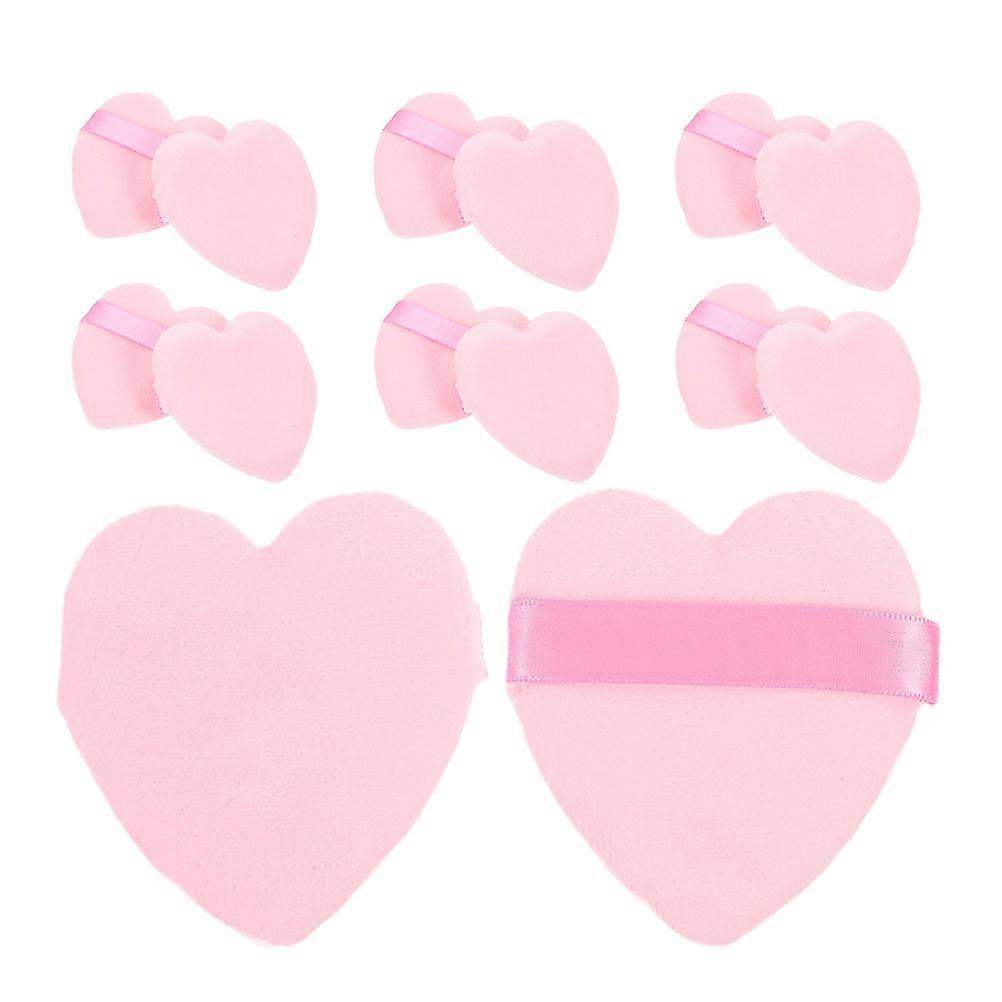 Powder Puff Cosmetic Tools Heart-Shaped Flocking Sponge Foundation Application 50Pcs