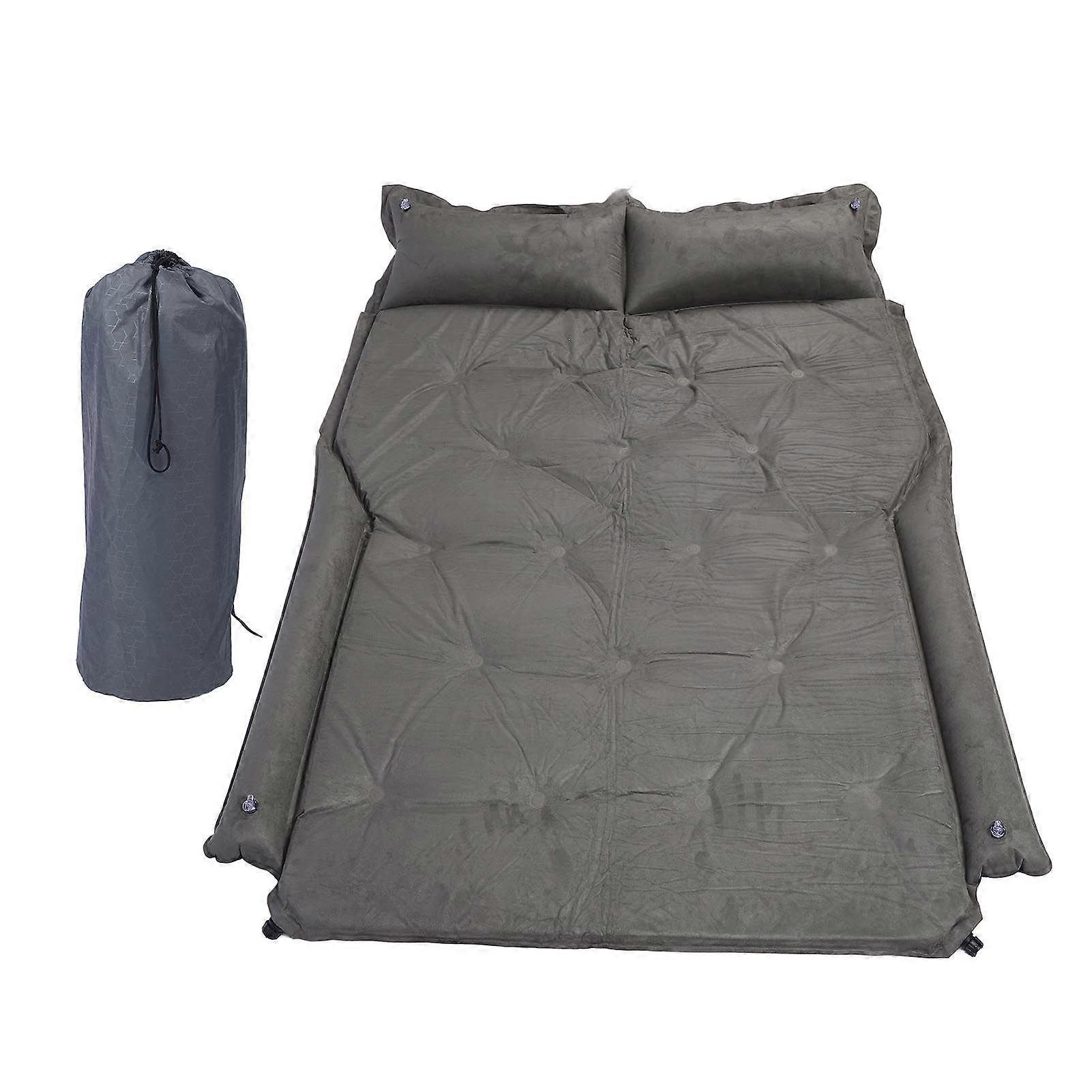 SUV Air Mattress 5cm Thickness Soft Suede Inflatable Car Bed with Side Guard for Mid Large SUV Minivan Truck Grey MK99616